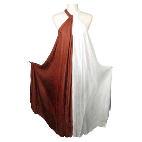 Anthropologie Dresses & Skirts - Anthropologie Let Me Be Colorblock Flowy Halter Maxi Dress Size Medium